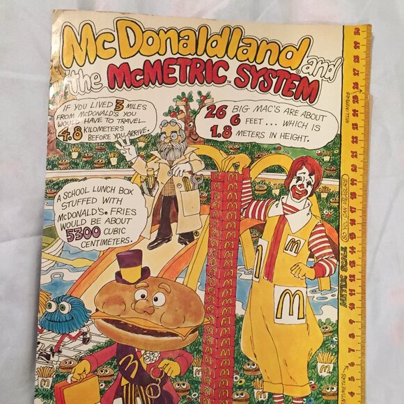 Vintage 1974 Mcdonalds School Folder “McDonaldland And The Metric System” - Picture 1 of 8